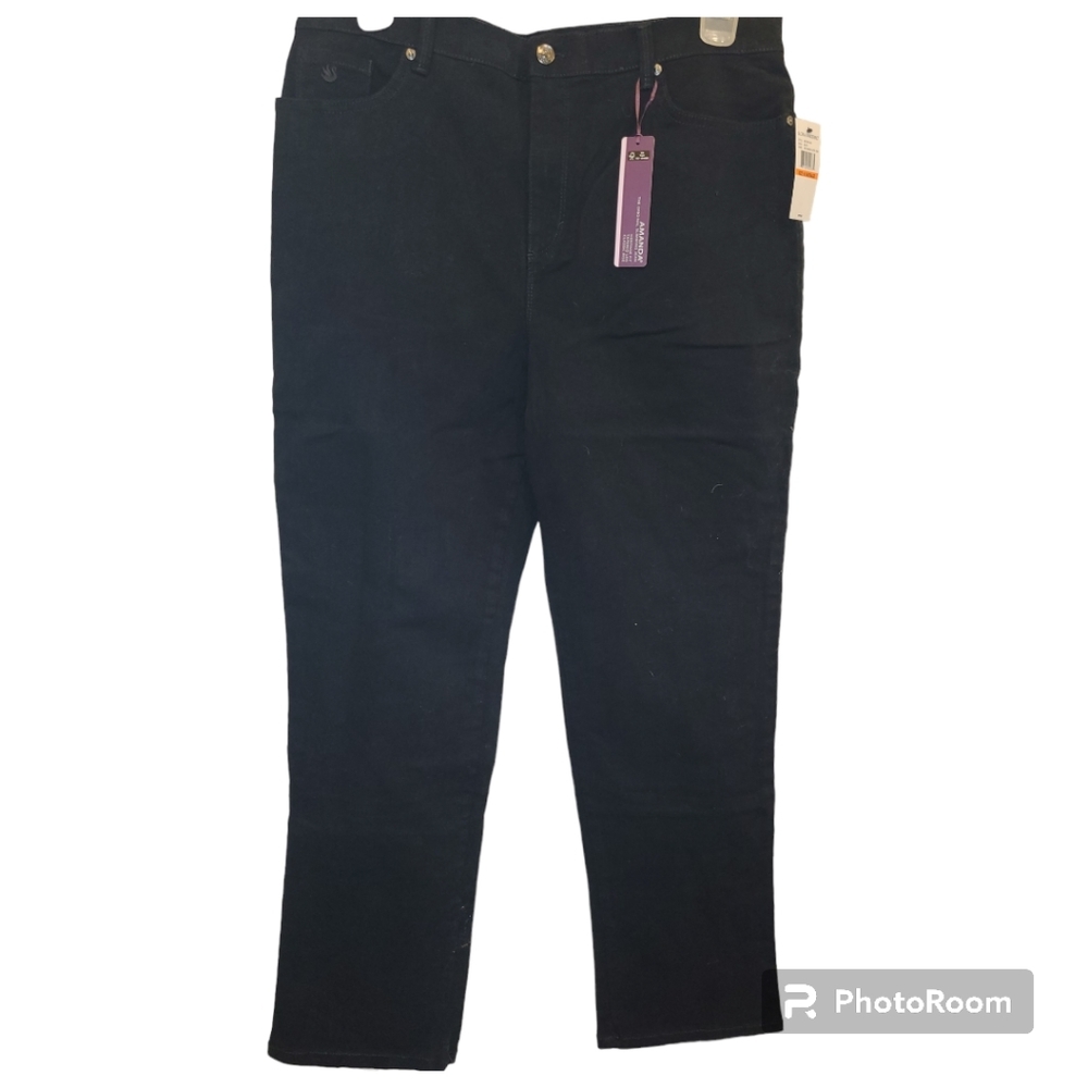 Black Denim Jeans Slimming Amanda Cut by Gloria Vanderbilt size 16 NWT